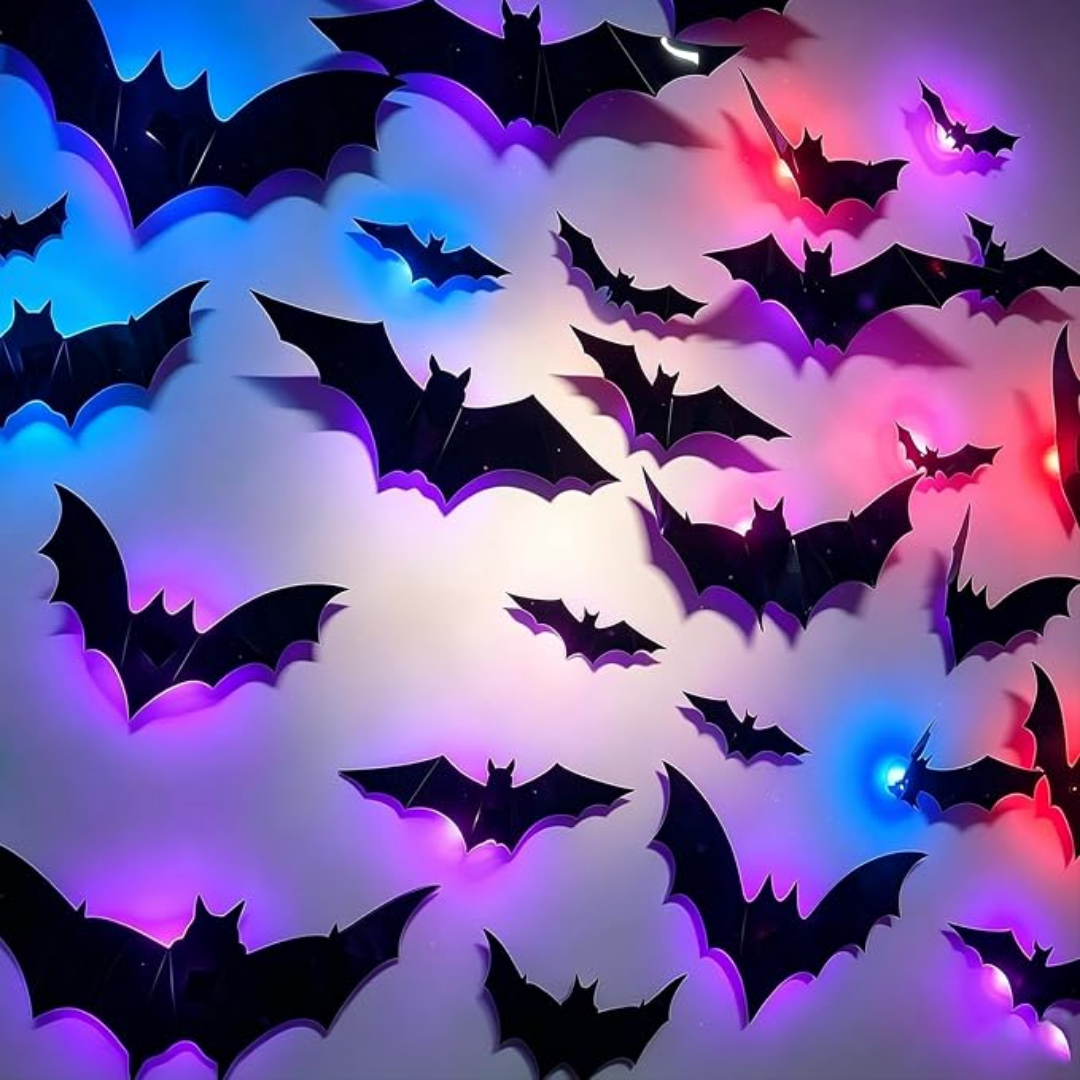 Murcielagos decorativos 3D con luz