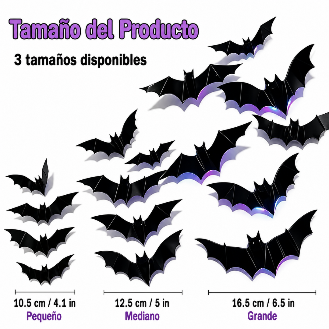 Murcielagos decorativos 3D con luz